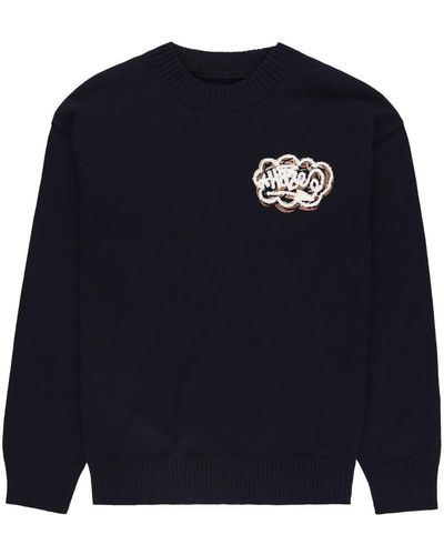 Sacai Intarsia-logo Sweater - Blue