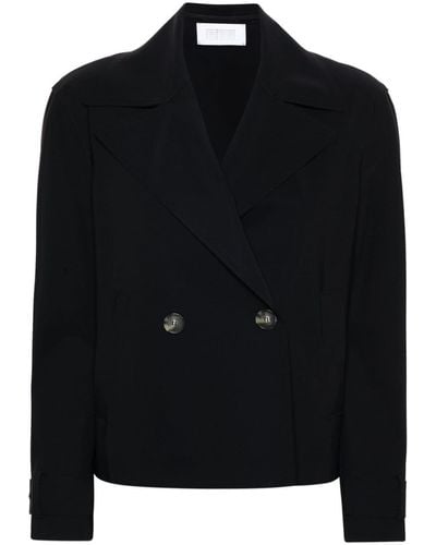 Harris Wharf London Double-breasted Cropped Jacket - Black