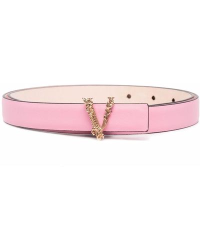 Versace ロゴプレート ベルト - ピンク