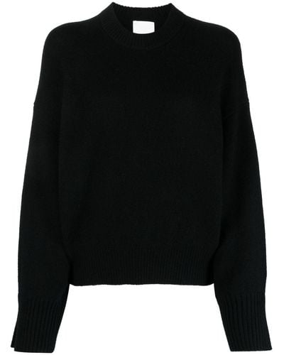 Allude Crew-neck Cashmere-blend Sweater - Black