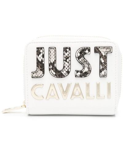 Just Cavalli Portafoglio bi-fold con logo - Bianco