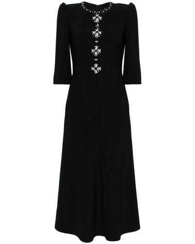 Jenny Packham Capote Crystal-embellished Midi Dress - Black