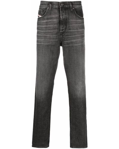 DIESEL Straight-leg Dark-wash Jeans - Gray