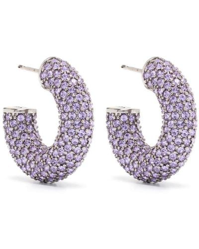 AMINA MUADDI Small Cameron Crystal-embellished Earrings - Purple