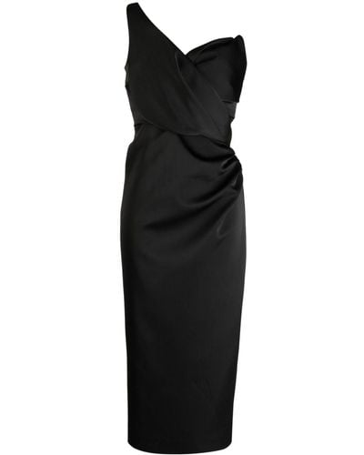 Rachel Gilbert Edan Asymmetric Midi Dress - Black