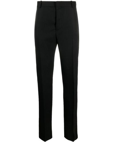 Alexander McQueen Pantalones de vestir con ribete - Negro