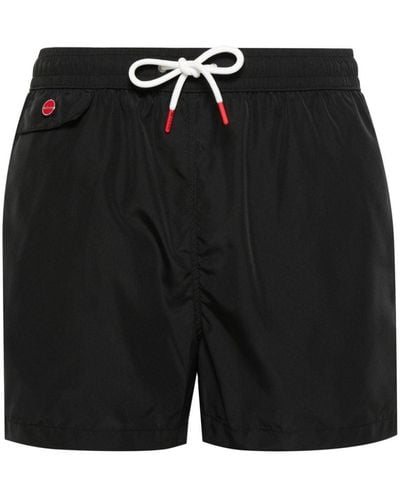Kiton Printed Swim Shorts - Black