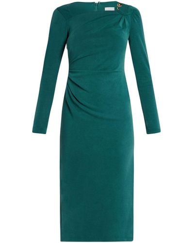 Acler Gathered-detail Midi Dress - Green