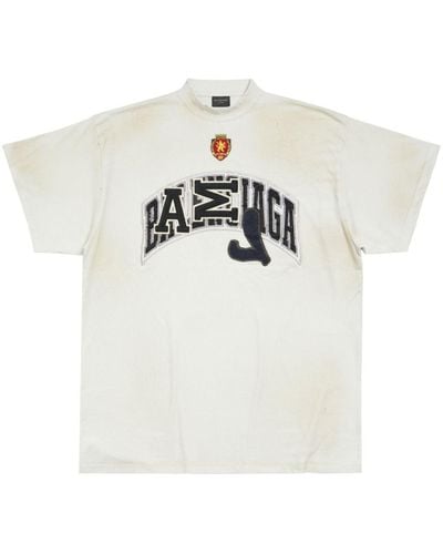 Balenciaga Skater Logo-appliqué Cotton T-shirt - White