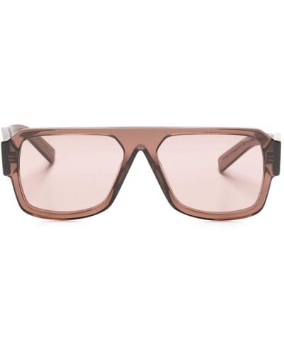 Prada Gafas de sol transparentes con montura estilo aviador - Rosa