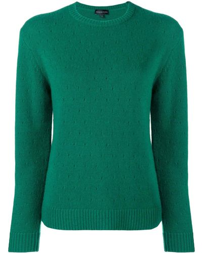 Cashmere In Love Cashmere Perforated Pattern Sweater - Green