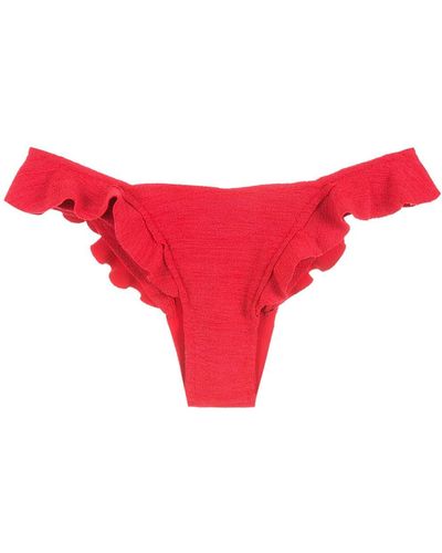 Clube Bossa Winni Ruffled Bikini Bottoms - Red