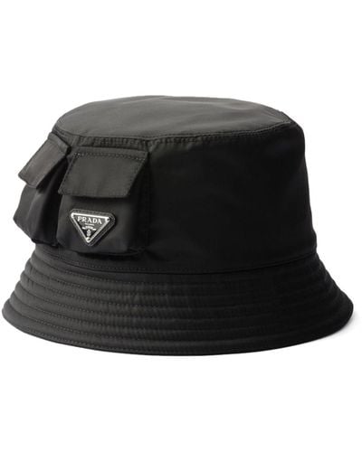 Prada Triangle-logo Bucket Hat - Black