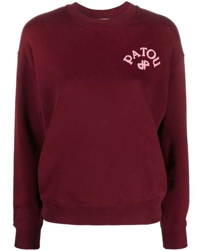 Patou Sweatshirt mit geflocktem Logo - Rot