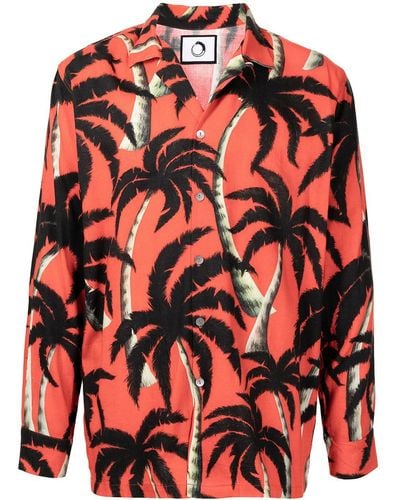 Endless Joy Palm Tree-print Shirt - Red