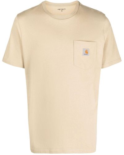 Carhartt T-Shirt mit Logo-Patch - Natur