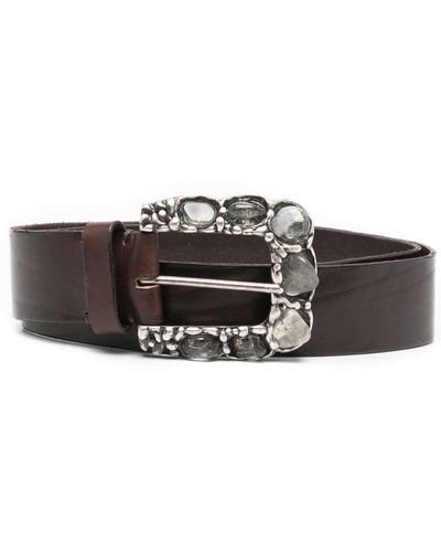 P.A.R.O.S.H. Gem-embellished Leather Belt - Brown