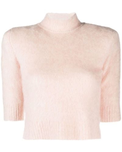 Sportmax Cropped-Pullover mit Stehkragen - Pink