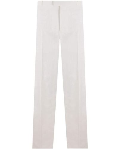 Bottega Veneta Pantalon en coton à coupe droite - Blanc