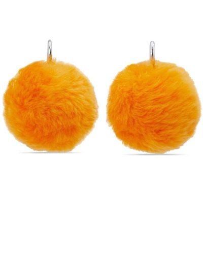 Marni Pom-pom Drop Earrings - Orange
