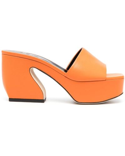 SI ROSSI 95mm Sculpted-heel Mules - Orange