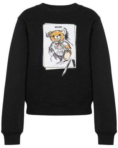 Moschino Teddy Bear Cotton Sweatshirt - Black