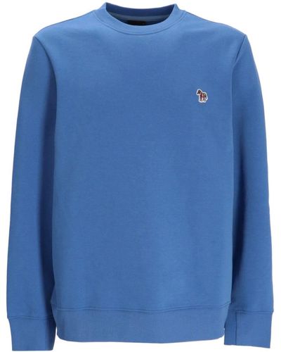 PS by Paul Smith Logo-patch Organic-cotton Sweatshirt - Blue