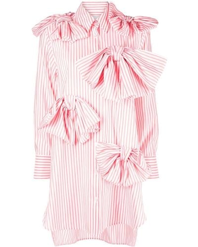 Viktor & Rolf Bow-terfly Striped Shirtdress - Pink