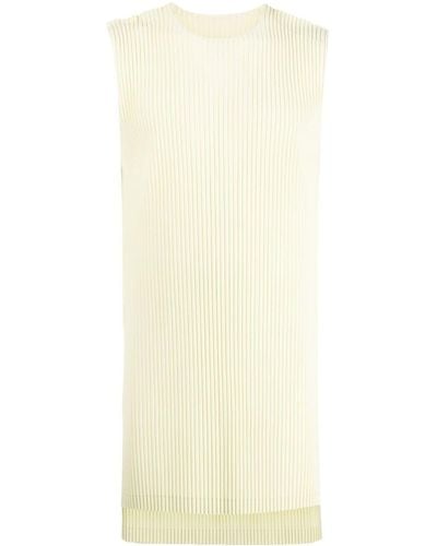 Homme Plissé Issey Miyake Long Pleated Tank Top - Yellow