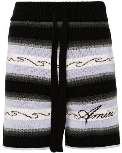 Amiri Wave Baja Knitted Shorts - Black