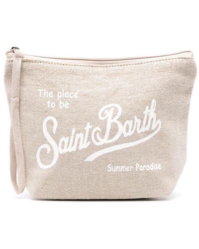 Mc2 Saint Barth Aline Linen Clutch Bag - White