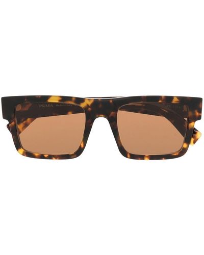 Prada Tortoiseshell-effect Square-frame Sunglasses - Brown