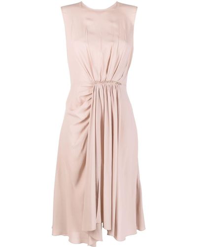 Blanca Vita Gathered-detail Sleeveless Dress - Pink