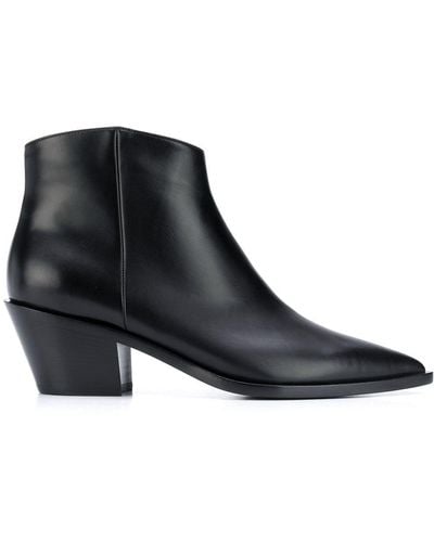 Gianvito Rossi Frankie Leather Ankle Boots - Black