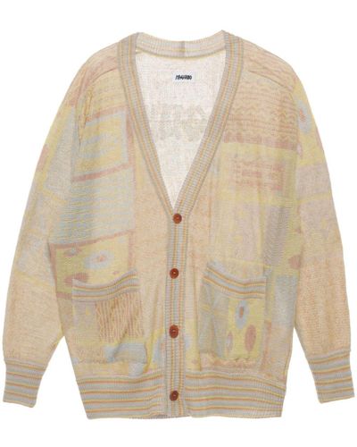 Magliano Patterned-jacquard Linen Cardigan - Natural