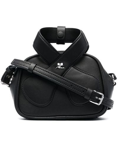 Courreges Heritage Crossover-strap Shoulder Bag - Black