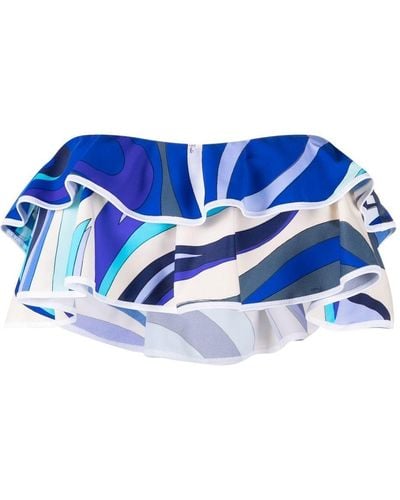 Emilio Pucci Top bikini con stampa - Blu