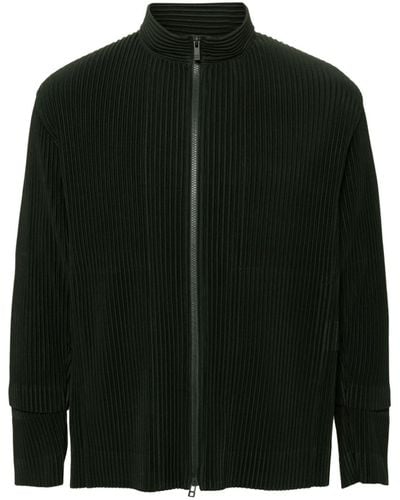 オムプリッセ イッセイミヤケ プリーツ ノーカラー ジップブルゾン