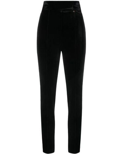 Nissa High-waisted Velvet Pants - Black