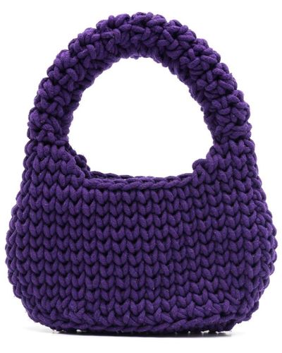 Nannacay Tatiana Crochet-knit Tote Bag - Blue