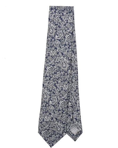 Dunhill Paisley-print Silk Tie - White