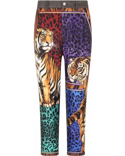 Dolce & Gabbana Tiger-print Pants - Multicolor