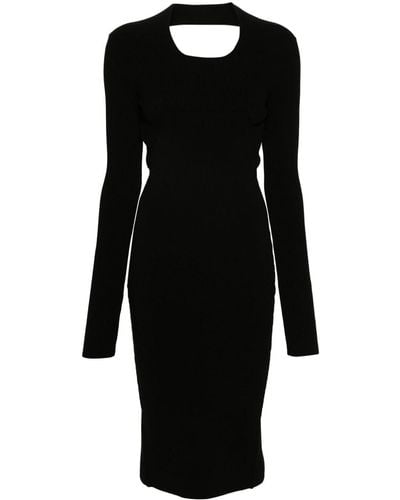 Rick Owens Column Knitted Midi Dress - Black