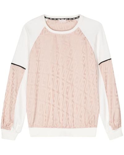 Liu Jo Sweater Met Logo Jacquard - Roze