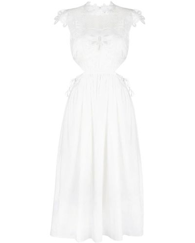 Self-Portrait Guipure-lace Cut-out Midi Dress - White