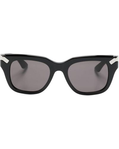 Alexander McQueen Logo-engraved Cat-eye Sunglasses - Grey