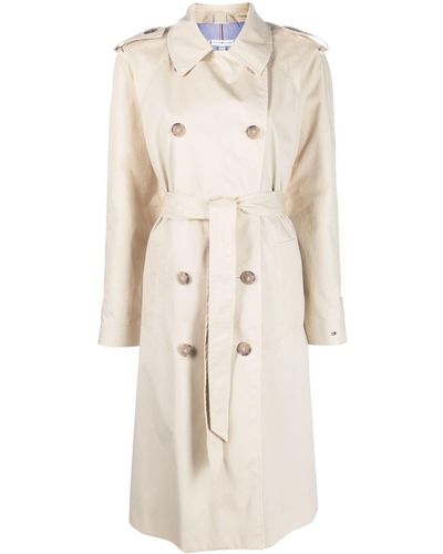 Tommy Hilfiger Double-breasted Trench Coat - Natural