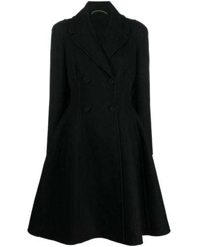Ermanno Scervino A-line Double-breasted Wool Coat - Black