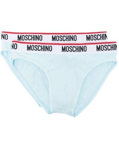 Moschino Slip mit elastischem Logo-Bund - Blau
