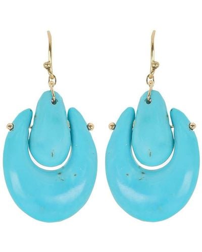 Ten Thousand Things 18kt Yellow Gold Small O'keeffe Turquoise Earrings - Blue